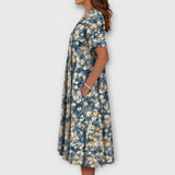 Emelie | Sommerkleid mit Wildblumen-Print und Frontfältelung