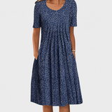 Emelie | Sommerkleid mit Wildblumen-Print und Frontfältelung