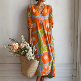 Simone | Maxikleid mit großem Blütenmuster