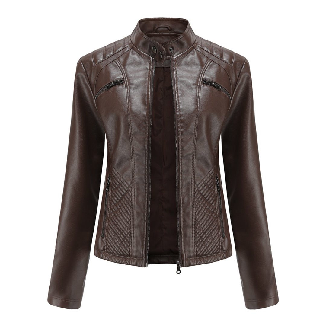 Reinhild | Taillierte Kunstleder-Jacke Jacke