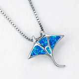 Manta Ray Blue Opal Pendant