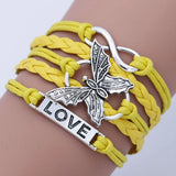 Retro Liebes Schmetterling Lederarmband