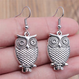 Bohemian Vintage Owl Pendant Earrings