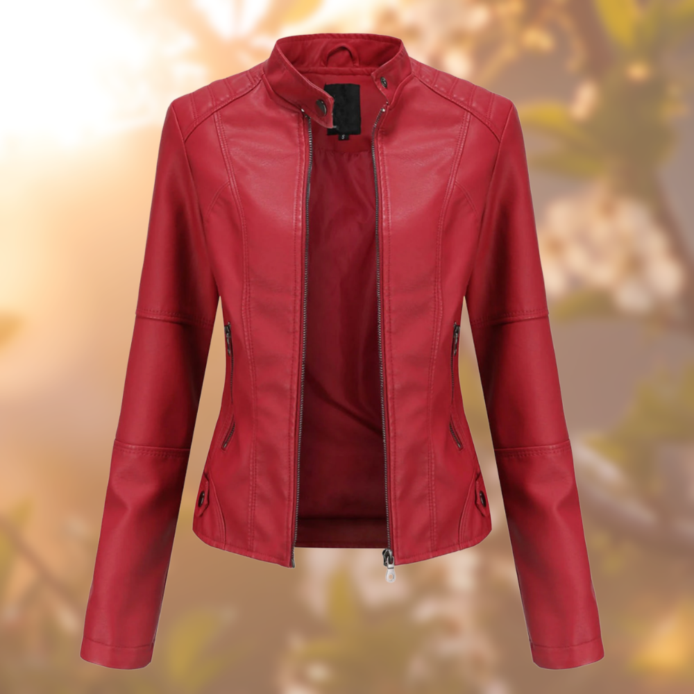 Marion | Kurze Bikerjacke mit Stehkragen Jacke