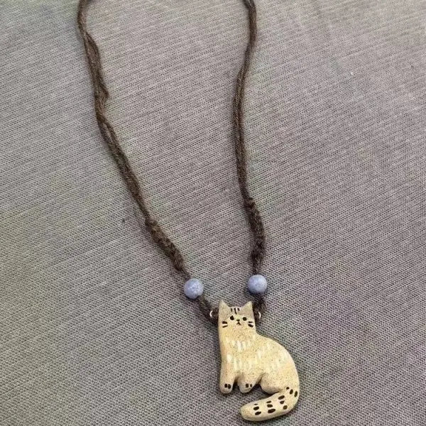 Retro Katzenstern Anhänger Kette