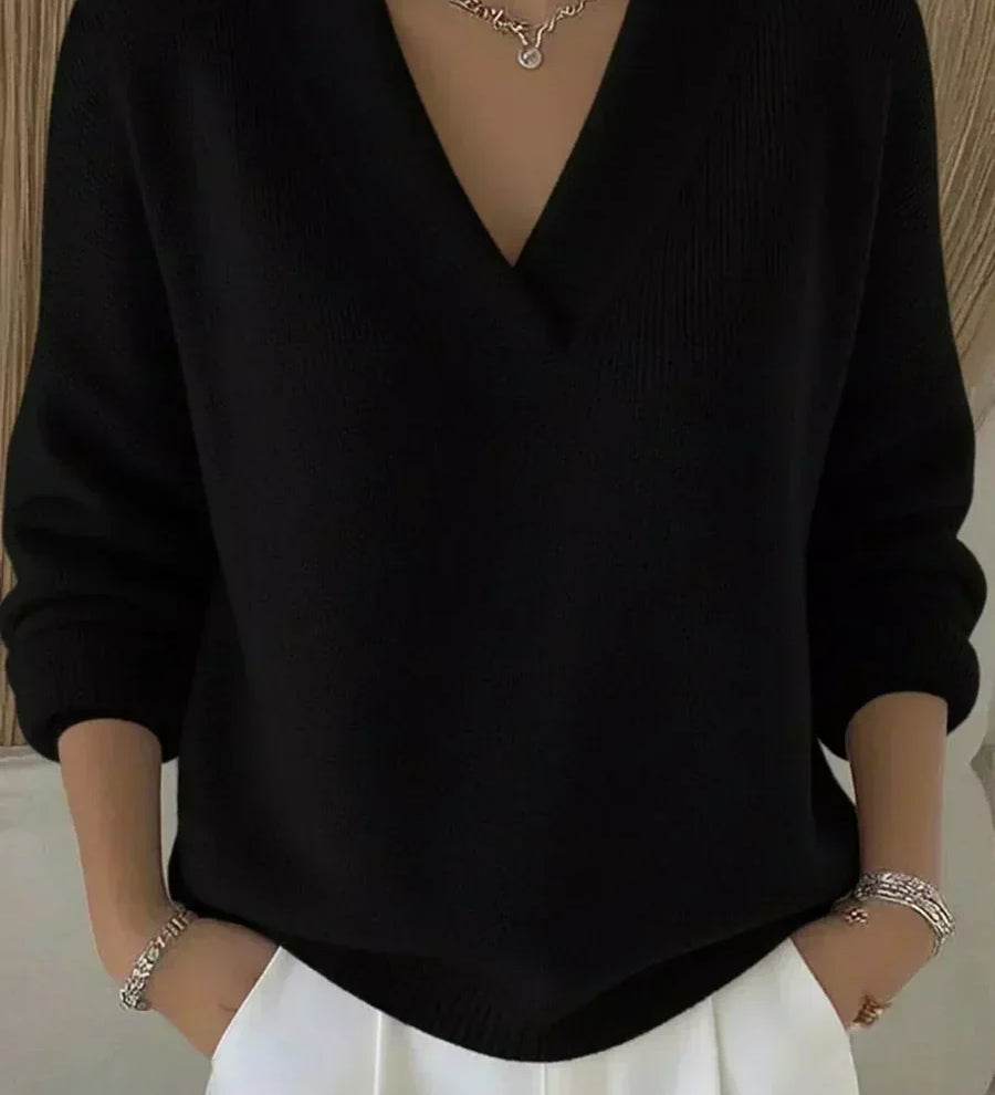 Reinhild | Weicher V-Ausschnitt Pullover