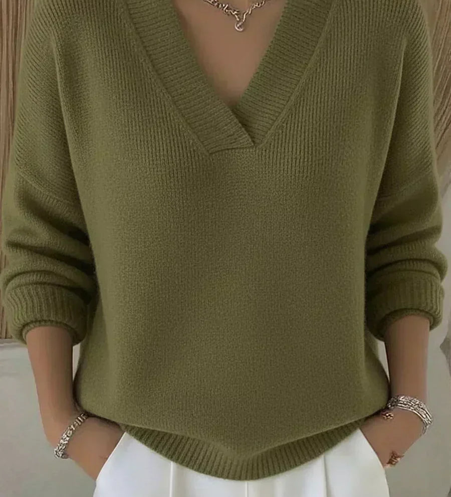 Reinhild | Weicher V-Ausschnitt Pullover