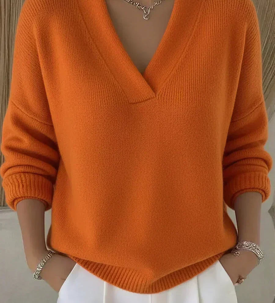Reinhild | Weicher V-Ausschnitt Pullover