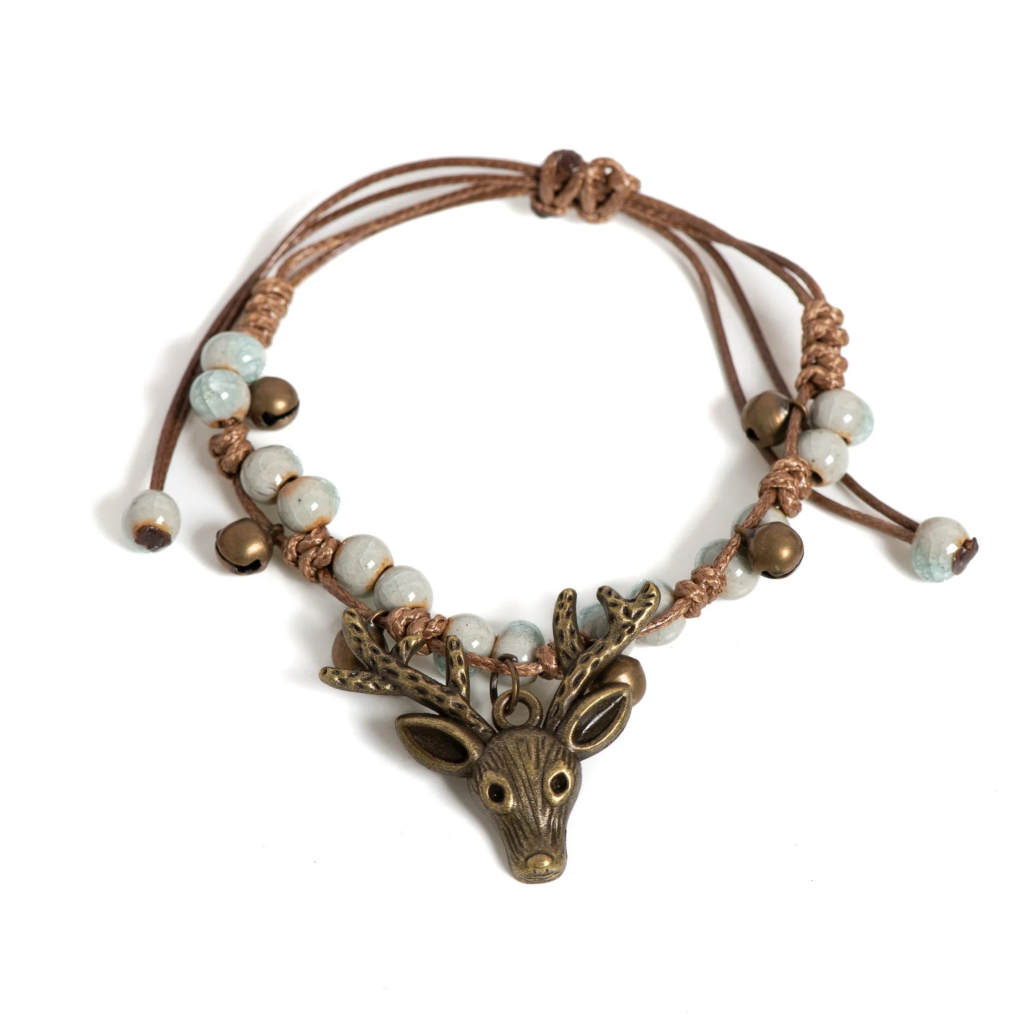 Handcrafted Ceramic Deer Charm Bracelet