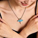 Manta Ray Blue Opal Pendant