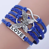 Retro Liebes Schmetterling Lederarmband