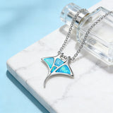 Manta Ray Blue Opal Pendant