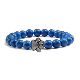 Naturstein-Design Perlenarmband mit Pfotenmotiven