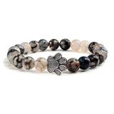 Naturstein-Design Perlenarmband mit Pfotenmotiven