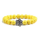 Naturstein-Design Perlenarmband mit Pfotenmotiven