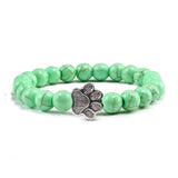 Naturstein-Design Perlenarmband mit Pfotenmotiven