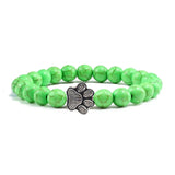 Naturstein-Design Perlenarmband mit Pfotenmotiven