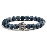 Naturstein-Design Perlenarmband mit Pfotenmotiven