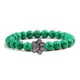 Naturstein-Design Perlenarmband mit Pfotenmotiven