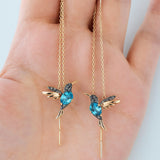 Kolibri Emaille und Zirkonia Ohrringe