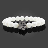 Naturstein-Design Perlenarmband mit Pfotenmotiven
