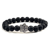 Naturstein-Design Perlenarmband mit Pfotenmotiven