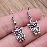 Bohemian Vintage Owl Pendant Earrings