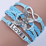 Retro Liebes Schmetterling Lederarmband