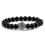 Naturstein-Design Perlenarmband mit Pfotenmotiven