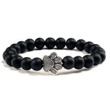 Naturstein-Design Perlenarmband mit Pfotenmotiven
