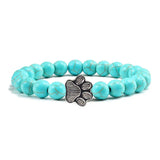 Naturstein-Design Perlenarmband mit Pfotenmotiven