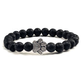 Naturstein-Design Perlenarmband mit Pfotenmotiven