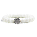 Naturstein-Design Perlenarmband mit Pfotenmotiven