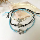 See-Schildkröte Leder Fußkettchen-Armband
