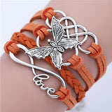 Retro Liebes Schmetterling Lederarmband