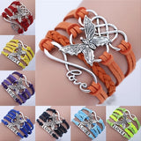 Retro Liebes Schmetterling Lederarmband