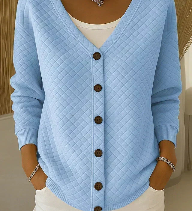 Grete | Gesteppte Strickjacke mit Knopfleiste