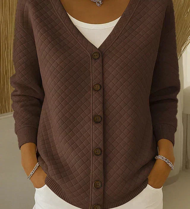 Grete | Gesteppte Strickjacke mit Knopfleiste
