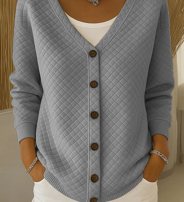 Grete | Gesteppte Strickjacke mit Knopfleiste