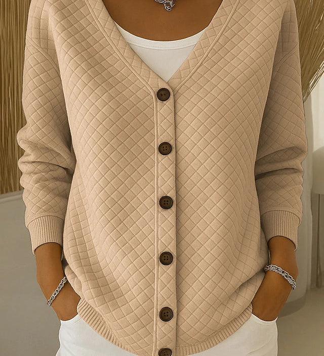 Grete | Gesteppte Strickjacke mit Knopfleiste