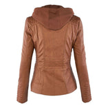 Karin | Taillierte Kunstlederjacke in Cognac