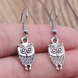 Bohemian Vintage Owl Pendant Earrings
