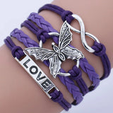 Retro Liebes Schmetterling Lederarmband