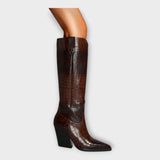 Stiefel mit Krokodil-Design und Eleganter Absätze