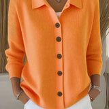 Dorothea | Weinrote Strickjacke mit Kragen