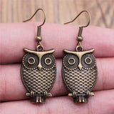 Bohemian Vintage Owl Pendant Earrings