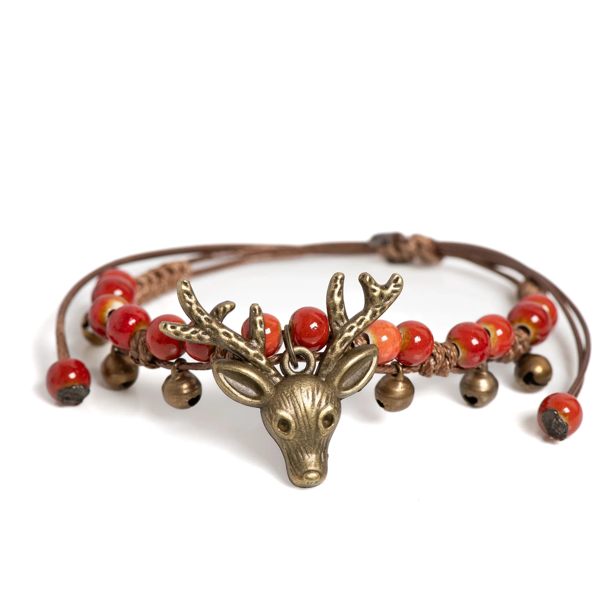 Handcrafted Ceramic Deer Charm Bracelet