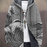 Margot | Kapuzen-Cardigan mit künstlerischem Druck
