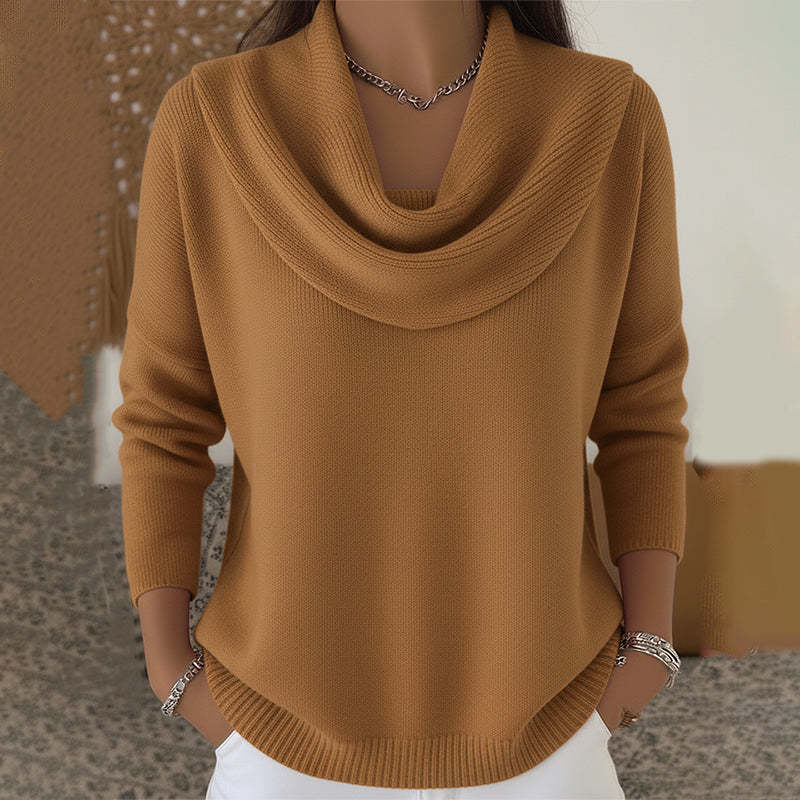 Judith | Weicher Strickpullover mit Wasserfallkragen