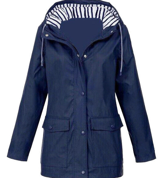 Beate | Wetterfeste Kapuzenjacke mit Streifenfutter